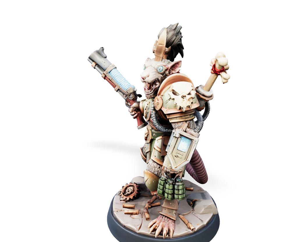 Plague Gear Ratman - Hero Mini | Tabletop Miniature STL