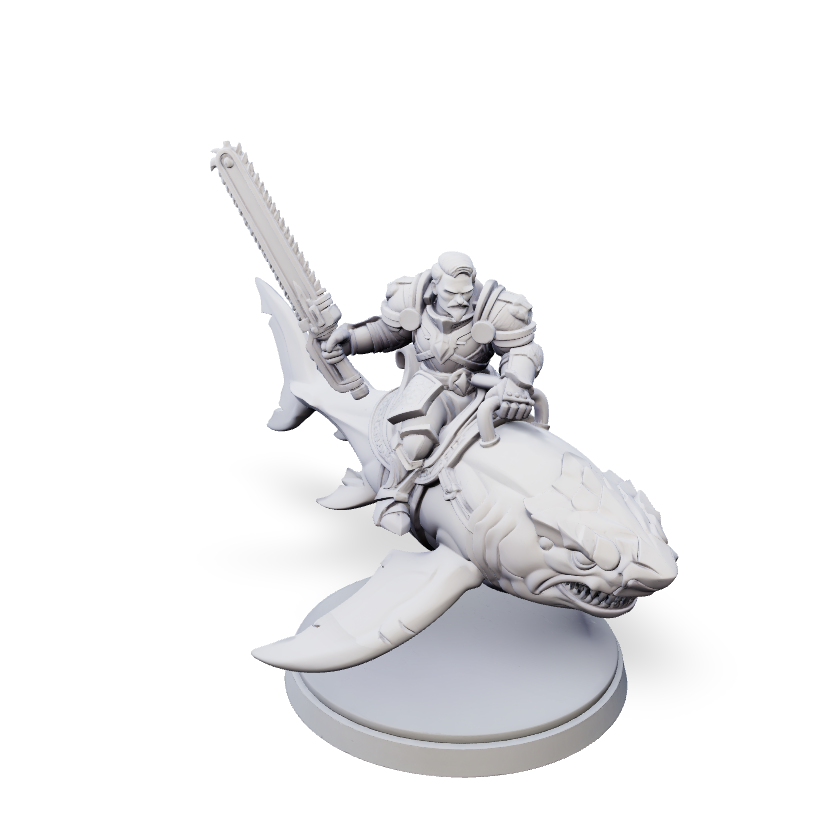 Gallant Shark Paladin - Monster Mini | Tabletop Miniature STL