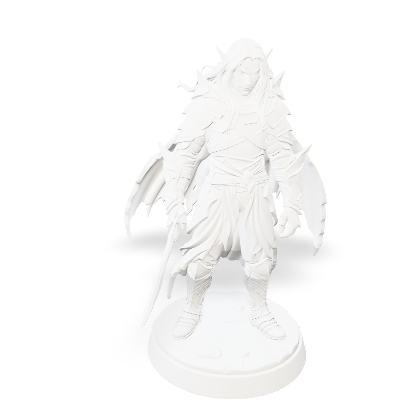Ebon Shadow Elf - Hero Mini | Tabletop Miniature STL