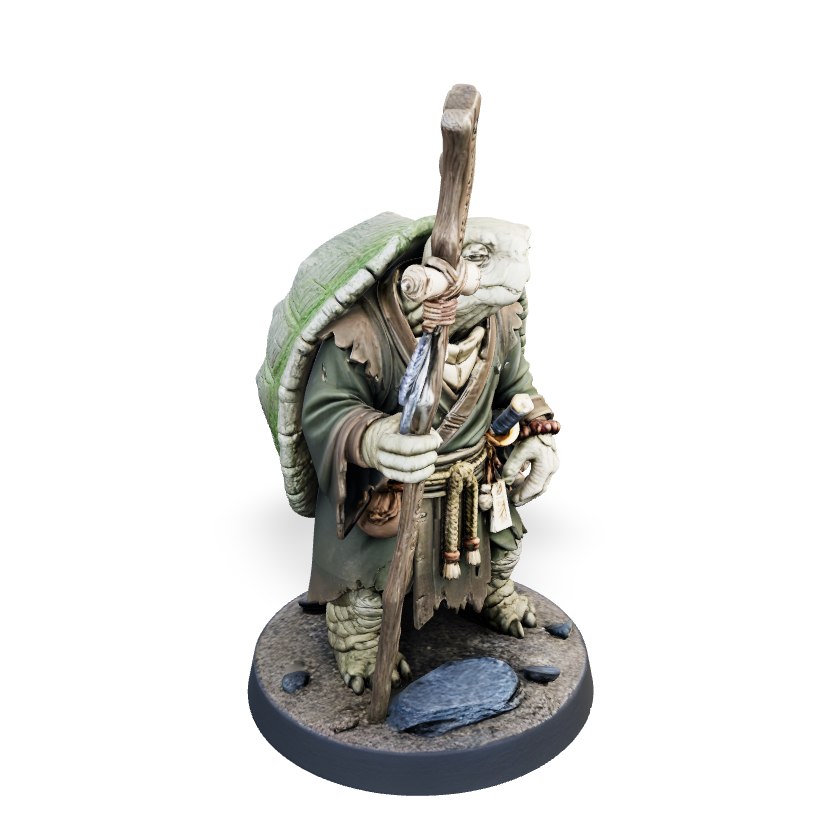 Elder Sage Tortle Monk - Hero Mini | Tabletop Miniature STL