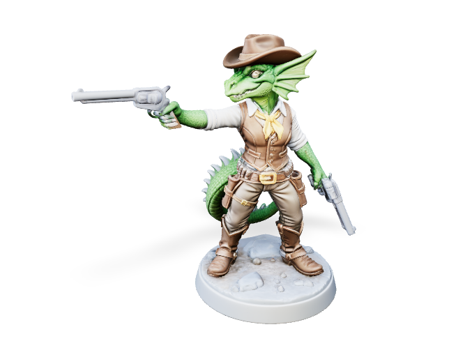 Golden Eye Kobold Gunslinger - Hero Mini | Tabletop Miniature STL