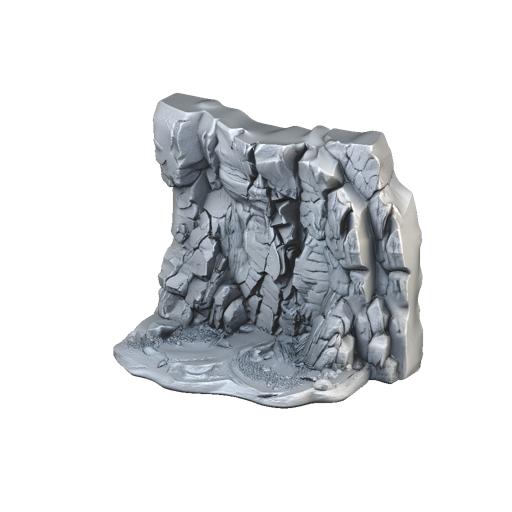 Cracked Stone Cave - Terrain Piece | Tabletop Miniature STL