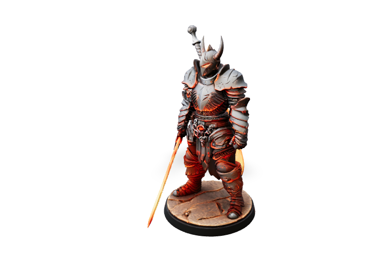 Inferno Blade Knight - Hero Mini | Tabletop Miniature STL