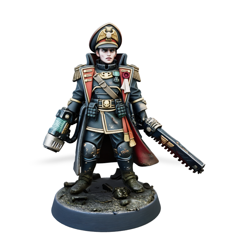 Grimdark Valor Commissar - Hero Mini | Tabletop Miniature STL