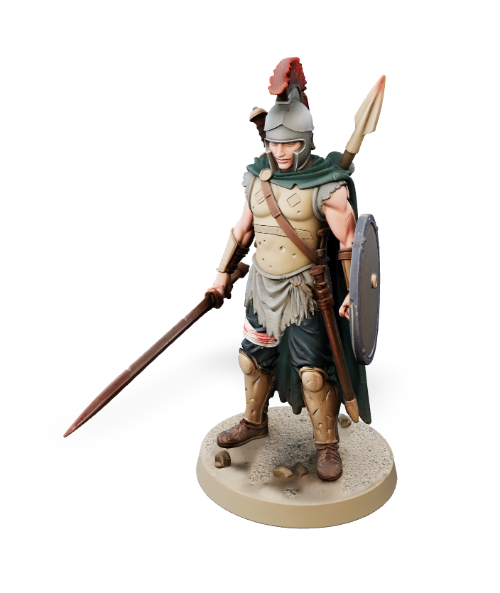 Wounded Bronze Barbarian - Hero Mini | Tabletop Miniature STL