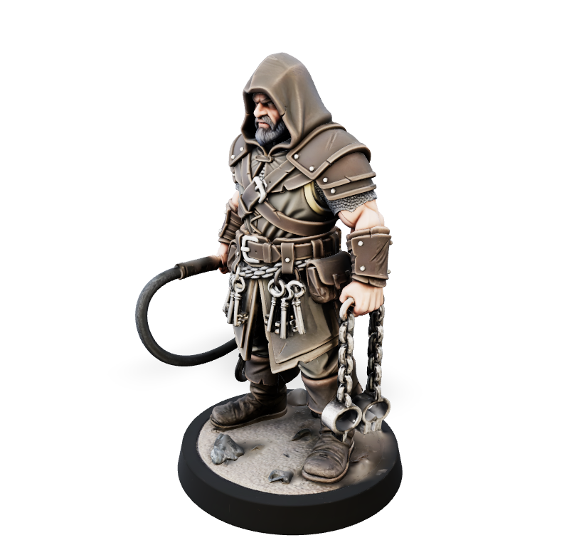 Shadowed Chain Warden - Hero Mini | Tabletop Miniature STL