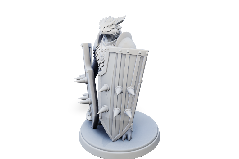 Silver Scale Dragonborn - Hero Mini | Tabletop Miniature STL