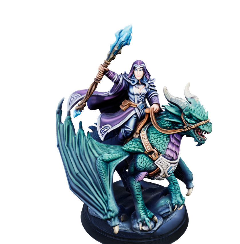 Shadow Sorceress Dragon - Monster Mini | Tabletop Miniature STL