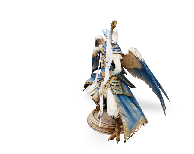 Azure Winged Archer - Hero Mini | Tabletop Miniature STL