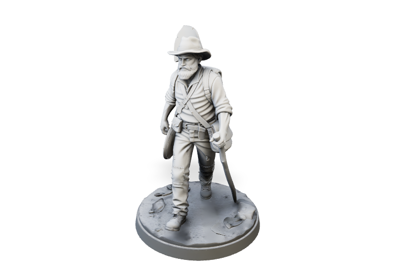 Dusty Trail Settler - Hero Mini | Tabletop Miniature STL