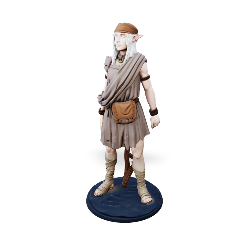 Wandering Nomad Elf - Hero Mini | Tabletop Miniature STL
