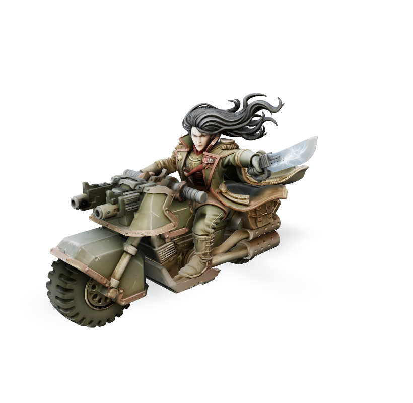 Gritty Steel Biker - Hero Mini | Tabletop Miniature STL