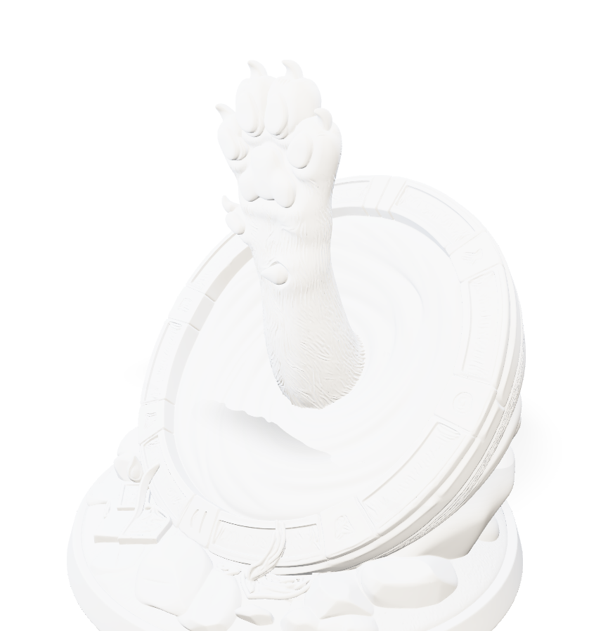 Mystic Portal Cat - Hero Mini | Tabletop Miniature STL