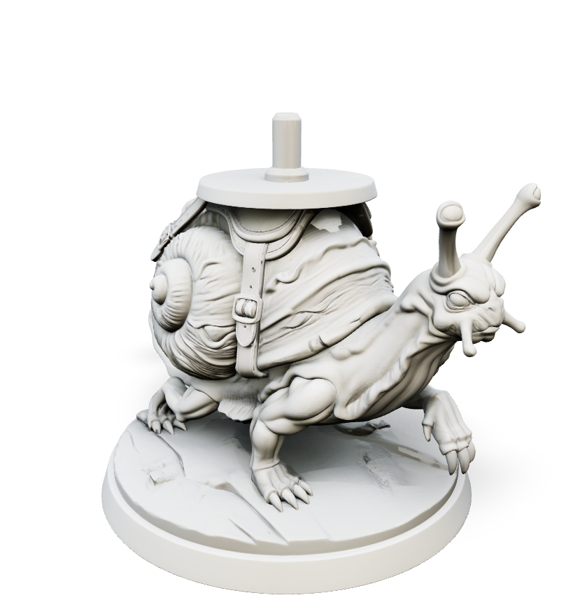 Sleek Spiral Racing Snail - Mount Mini | Tabletop Miniature STL