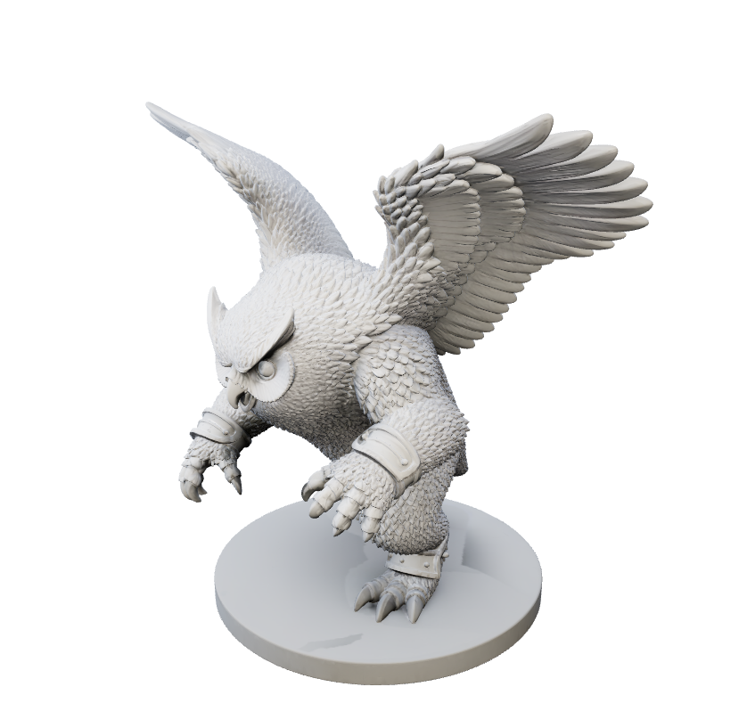 Fierce Claw Owlbear - Hero Mini | Tabletop Miniature STL